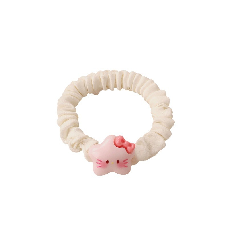 Nuevas lindas estrellas gatos anillo de cabello dulce niña intestino delgado anillo cuerda de cabeza de arco universal correa de cuero adornos de cabello
