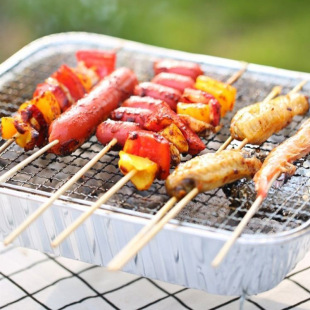 Disposable Barbecue Grill Large Skewers Grilled Fish Barbecue Grill Convenient Household Barbecue Outdoor Charcoal Stove Charcoal Grill
