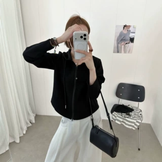 6558-1韩系修身开衫2026秋季韩系外贸百搭显瘦运动休闲时尚外套女