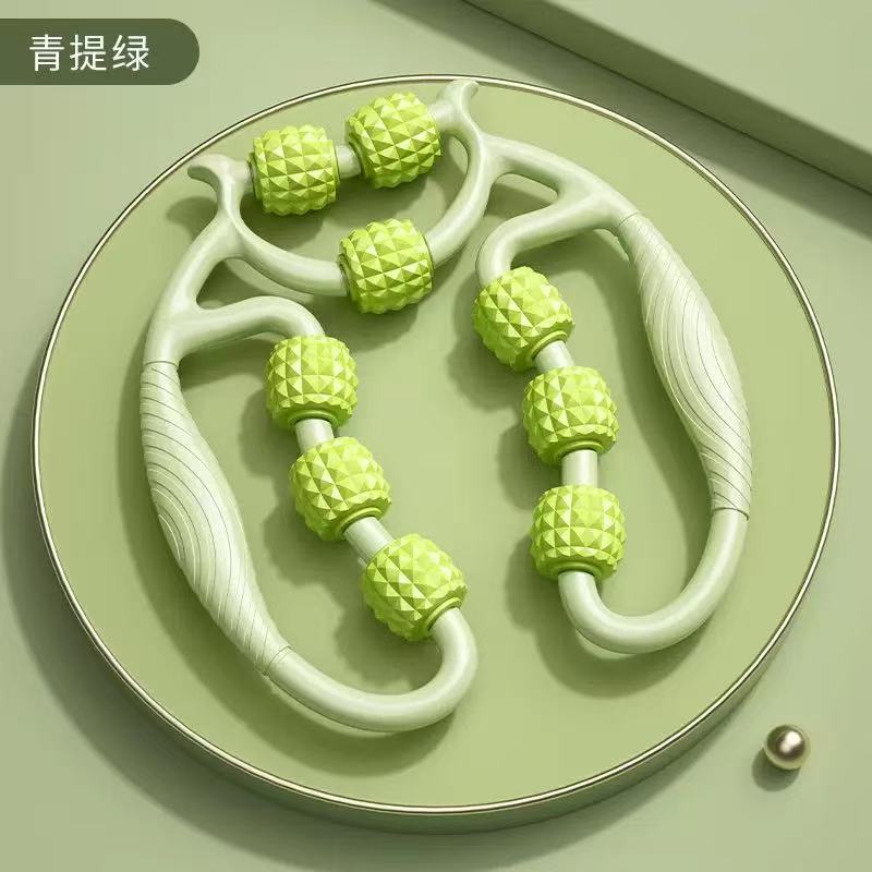 环形夹腿器美腿夹小腿按摩器瑜伽滚轮夹九轮腿部按摩器瑜伽辅助器|undefined