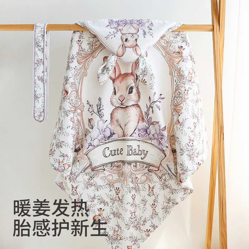 Newborn Baby Blanket Autumn and Winter Thick Baby Delivery Room Blanket Newborn Small Quilt Swaddle Blanket Four-Season Supplies