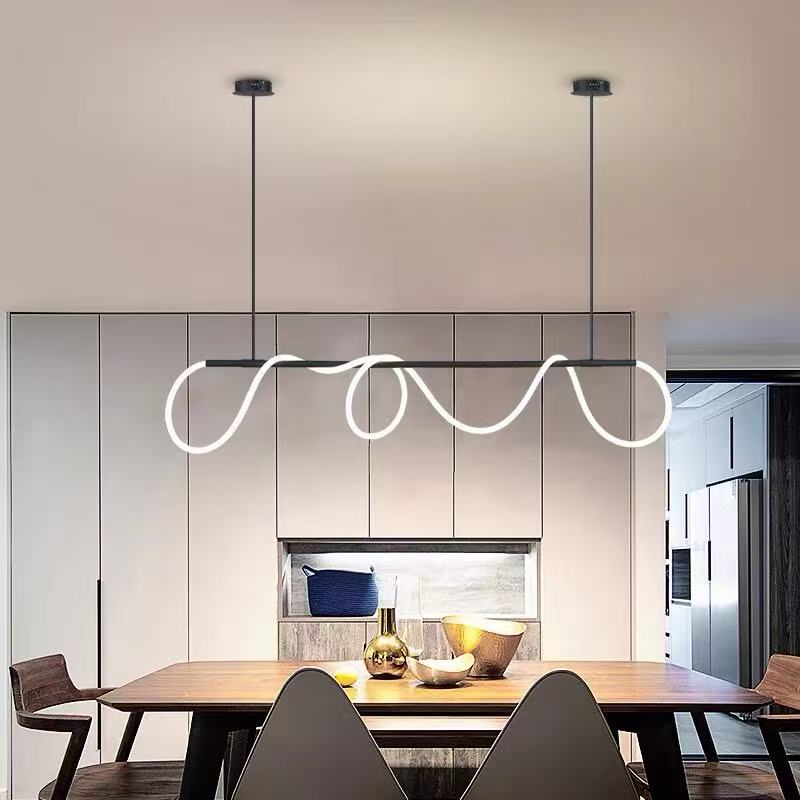 Lámpara Colgante de Nota Musical de Hierro y PVC, Luz LED y Altura Ajustable, para Restaurante y Hogar