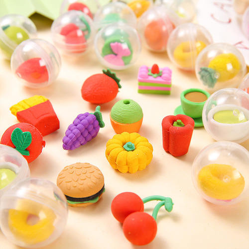 创意儿童小礼品批幼儿园生日礼物32mm扭蛋球玩具水果蔬菜橡皮擦