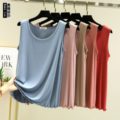 莫代爾背心女夏大碼圓領薄款內搭無袖吊帶寬鬆顯瘦打底衫百搭上衣