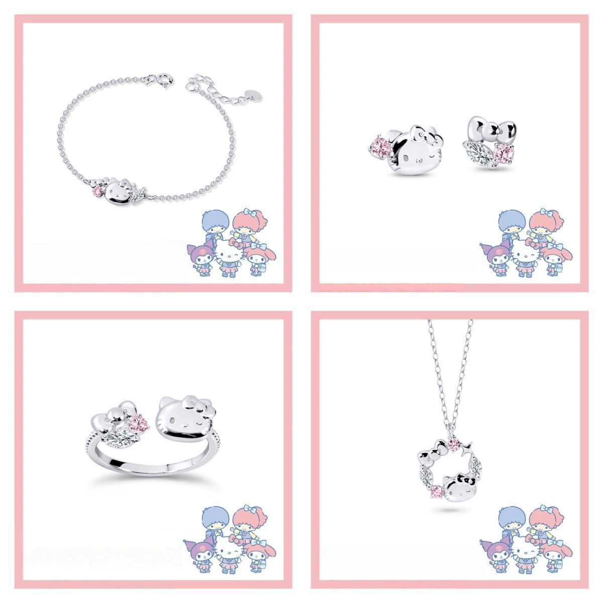 Hello Kitty Ring Sanrio Academy Mix Series-Pompompurin Cartoon Sweet Light Luxurious High-end Finger