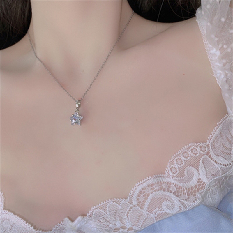 Fashion Star Copper Plating Zircon Pendant Necklace