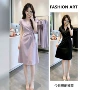 设计师v领修身夏季连衣裙