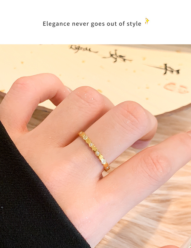 Wabenmuster Diamant Ring Aus Edelstahl Für Damen Mit Zirkon_voghion.com