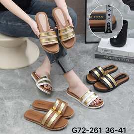 网红小香风拖鞋女夏2025新款外穿厚底一字拖时尚沙滩凉拖ins超火