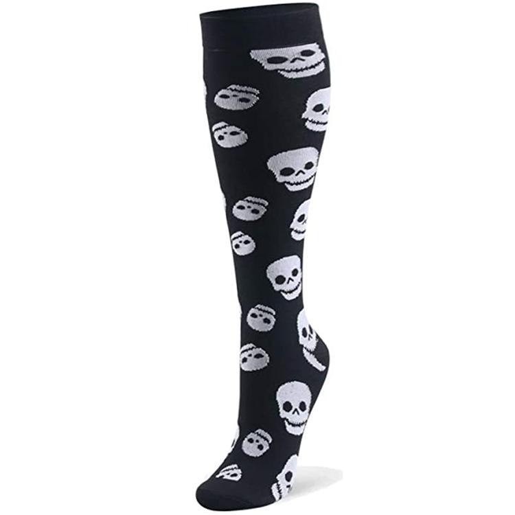 Frau Toller Stil Schädel Nylon Über Die Knie Socken 2 Stücke display picture 3