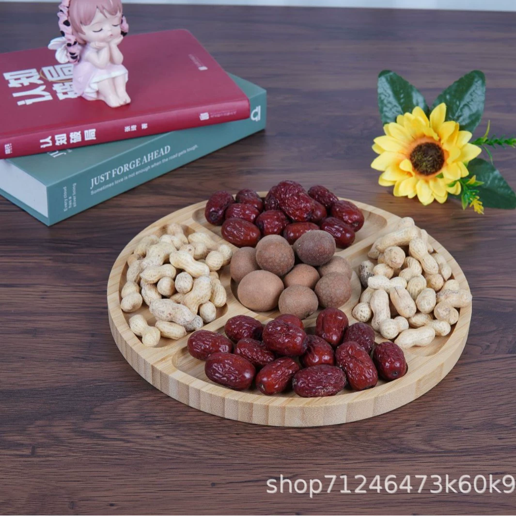 Простая деревянная тарелка с фруктами тарелка фруктовый поднос Димс Вечеринка Сухофрукты, арахис, пять дворцов, деревянная тарелка для хранения