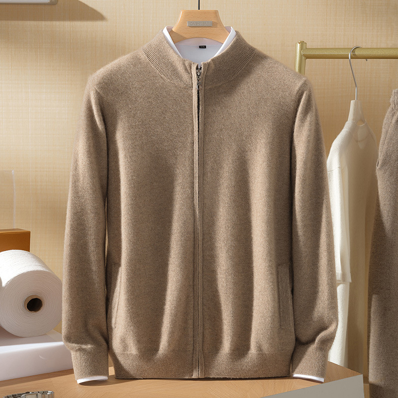 Cashmere solid colored knitted keep warm sweater for leisure with…