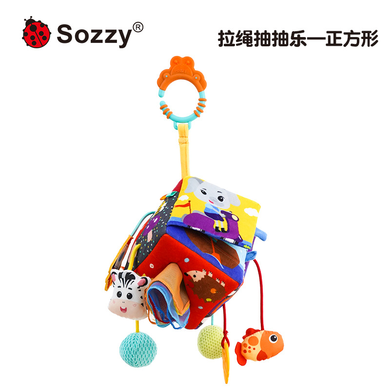 Sozzy cuerda de tracción, coche de tracción para bebés de 0 - 1 años de edad, cama, campana, campana, carro de bebé, juguetes colgantes, tipo colgantes