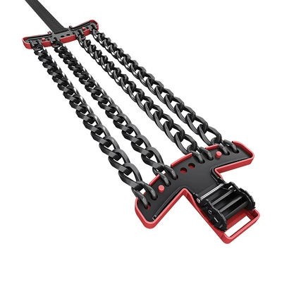 Car tire snow chain new SUV off-road vehicle car universal snow emergency chain bold four-way iron chain (Tire snow chain) - one-pack-of-large-size
