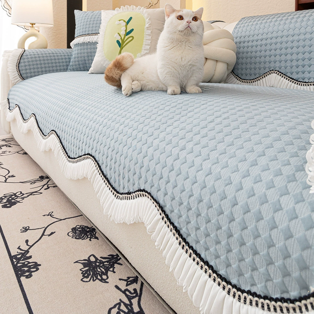 Крутая вязаная летняя подушка для дивана 2025, новый стиль, простая нескользящая однотонная подушка, тканевый чехол для дивана, тканевый чехол