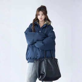 UNMUN重磅加厚保暖宽松棉衣小众冬格纹拼接情侣百搭外套美式潮牌