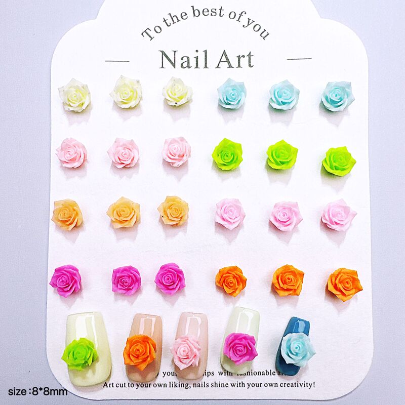 New Solid Color Side Flower Nail Art Accessories, Popular DIY Hair Clips, Nail Decorations, Nail Stickers