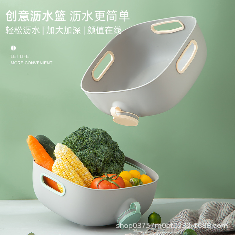 Cesta de drenaje multifuncional para cocina, colador de verduras y frutas, diseño plegable creativo