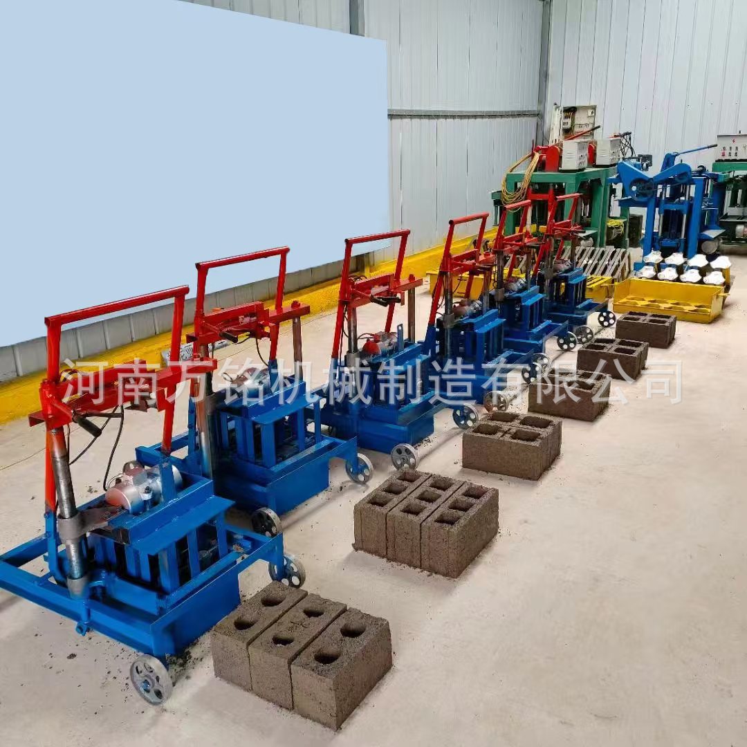 Exportación de Asia central y semiautomática máquina de formación de bloques huecos pequeña máquina de ladrillo de cemento sin quemar máquina de ladrillo de residuos de construcción