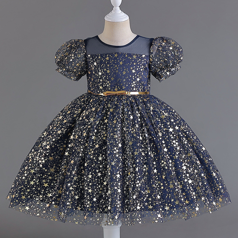 (Cross-border trading), children's wedding dress, small princess costume, short sleeve dress 4
