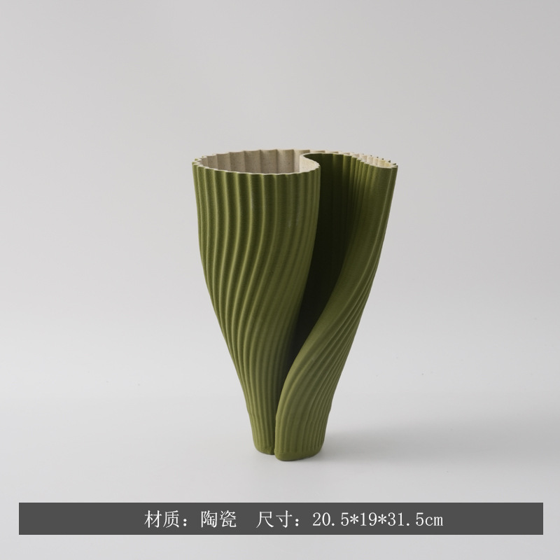 Moderno minimalista creativo 3D impresión de vasijas de cerámica modelo de casa decoración de encimera decorativa secadora de flores de forma especial