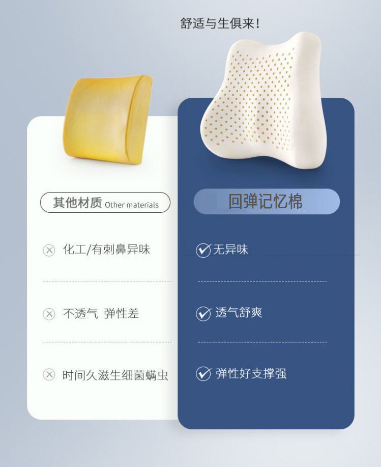 Lumbar Support Office Chair Cushion Latex Seat Cushion Lumbar Pillow Back Support Cushion Lumbar Support Memory Foam