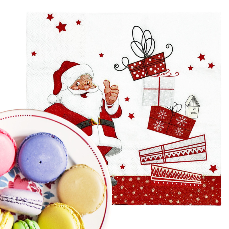 新商品現物クリスマス四角いティッシュ使い捨てクリスマスパーティーサンタクロースギフトボックス印刷二層ナプキン|undefined