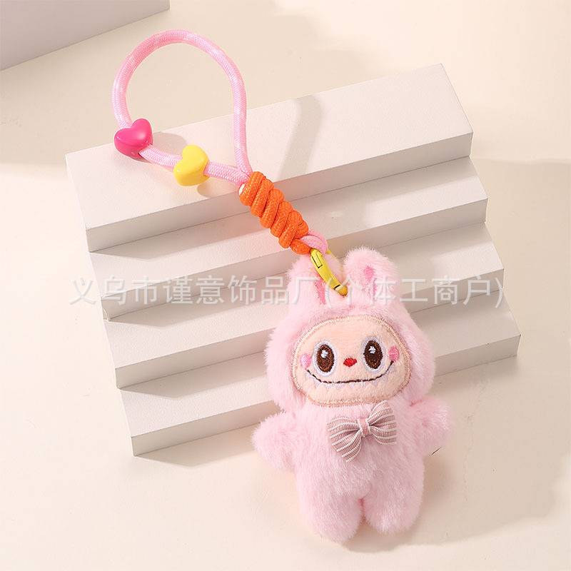 漫画ぬいぐるみラブブ人形ストラップ diy バッグキーホルダーペンダント携帯電話人形アクセサリー|undefined