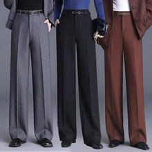 专柜正品天丝羊毛阔腿裤女2025新款时尚气质女士垂顺防皱直筒长裤