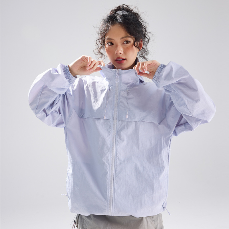 Upf50+ Sun Protection Clothing for Men and Women, Lightweight and Breathable Ice Silk Skin Clothing, Outdoor Sports Anti-Uv Hooded Jacket
