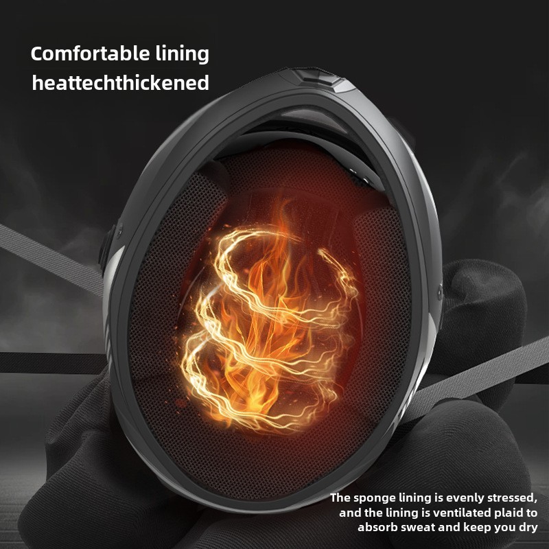 Electric Car Helmet Men's Four Seasons Motorcycle Full Helmet Motorcycle Women's Winter Warm Riding Double Mirror Helmet_voghion.com