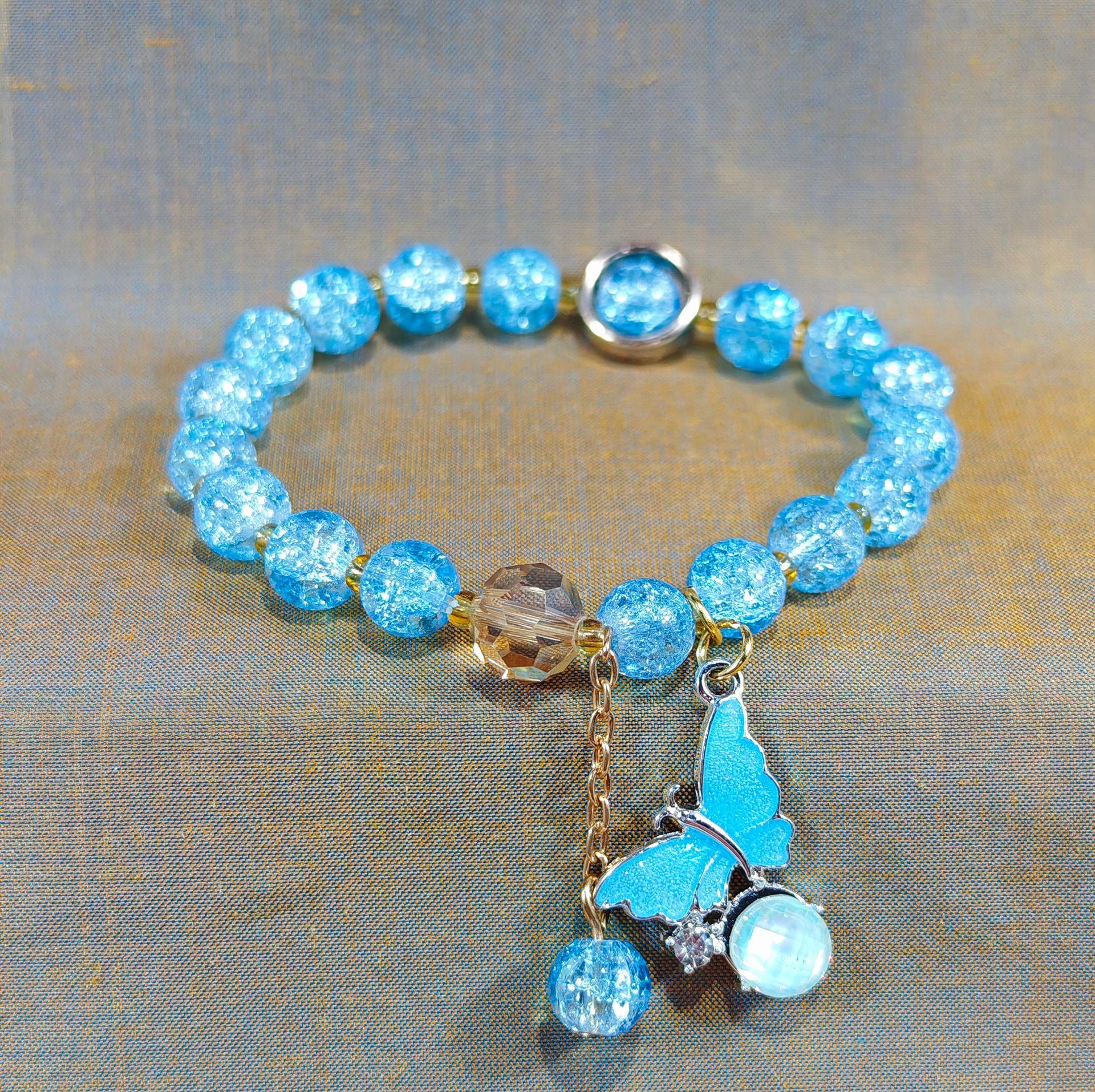 Las celebridades de Internet retro transfronterizas suelen ser todo-fósforo pulsera elástica de estilo ins simple pulsera de moda de lujo ligero, joyería de temperamento