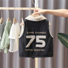 儿童马甲2021新款春秋宝宝背心外穿男童洋气秋冬装加绒加厚马夹潮