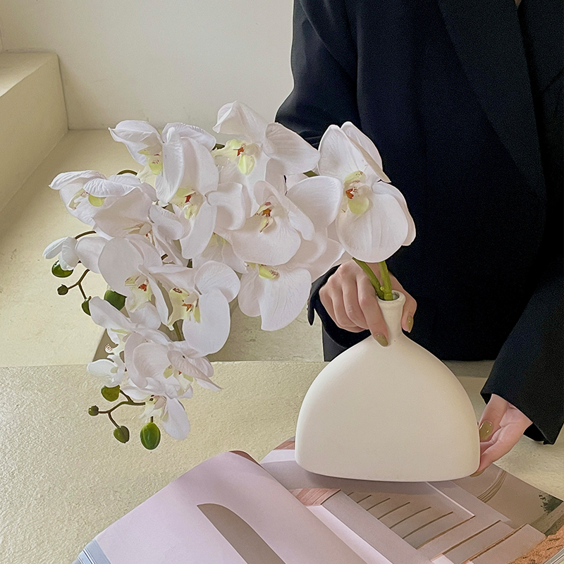 6GE6蝴蝶兰花摆件陶瓷瓶假花摆设客厅餐桌卧室花装饰兰花