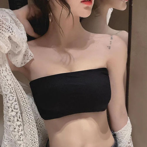 No-strap gathering anti-slip underwear for women, thin summer push-up camisole-style, wrap-around, prevents exposure, beautiful back design, popular bra