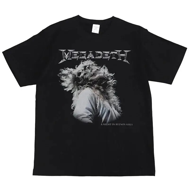 Streetwear T-shirt MEGADETH rock band printed cotton T-shirt short-sleeve men's T-shirt hip-hop retro casual style Streetwear T-shirt MEGADETH rock band printed cotton T-shirt short-sleeve men's T-shirt hip-hop retro casual style