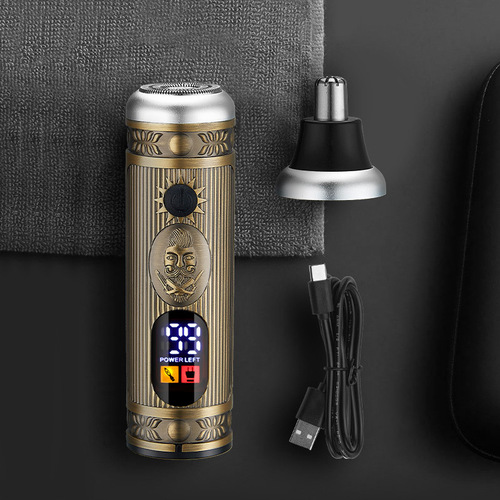 Multifunctional hair clipper, four-in-one nose hair trimming razor, LCD engraving whitening combination set with cloth