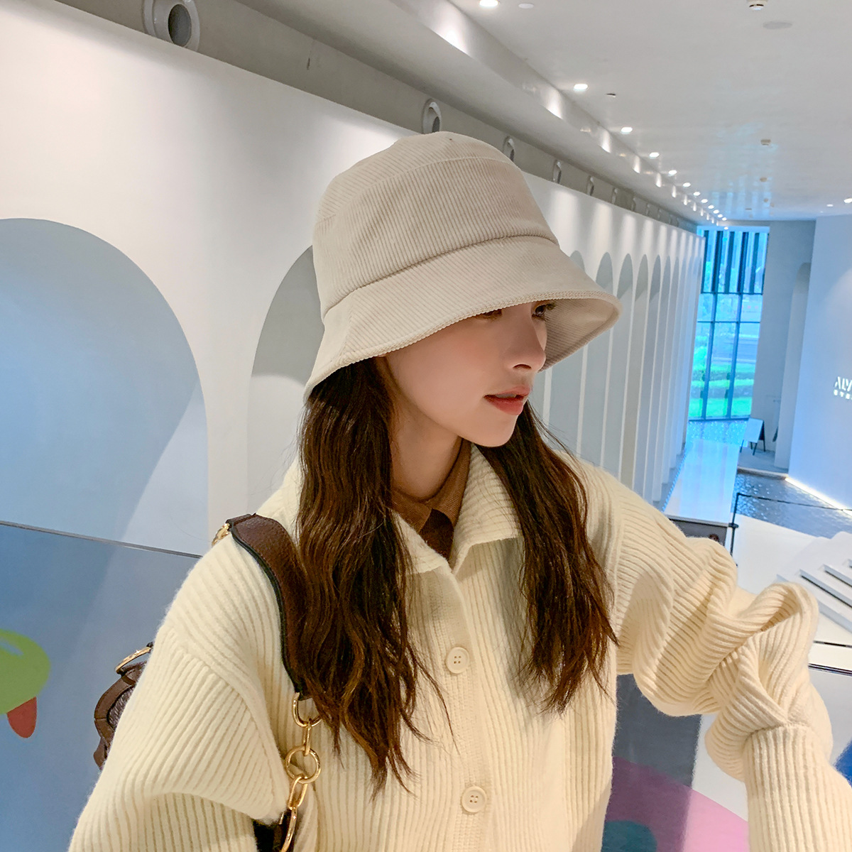 Pure Color Hat Korean Fashion Trend Split Corduroy Fisherman Hat display picture 7