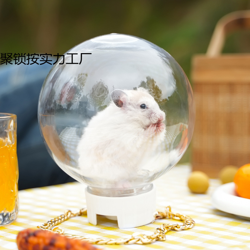 フラワーシーズンポータブル通気性ハムスターケージ屋外ポータブルクロスボディクライミングペットバッグゴールデンベア屋外透明ケージ|undefined