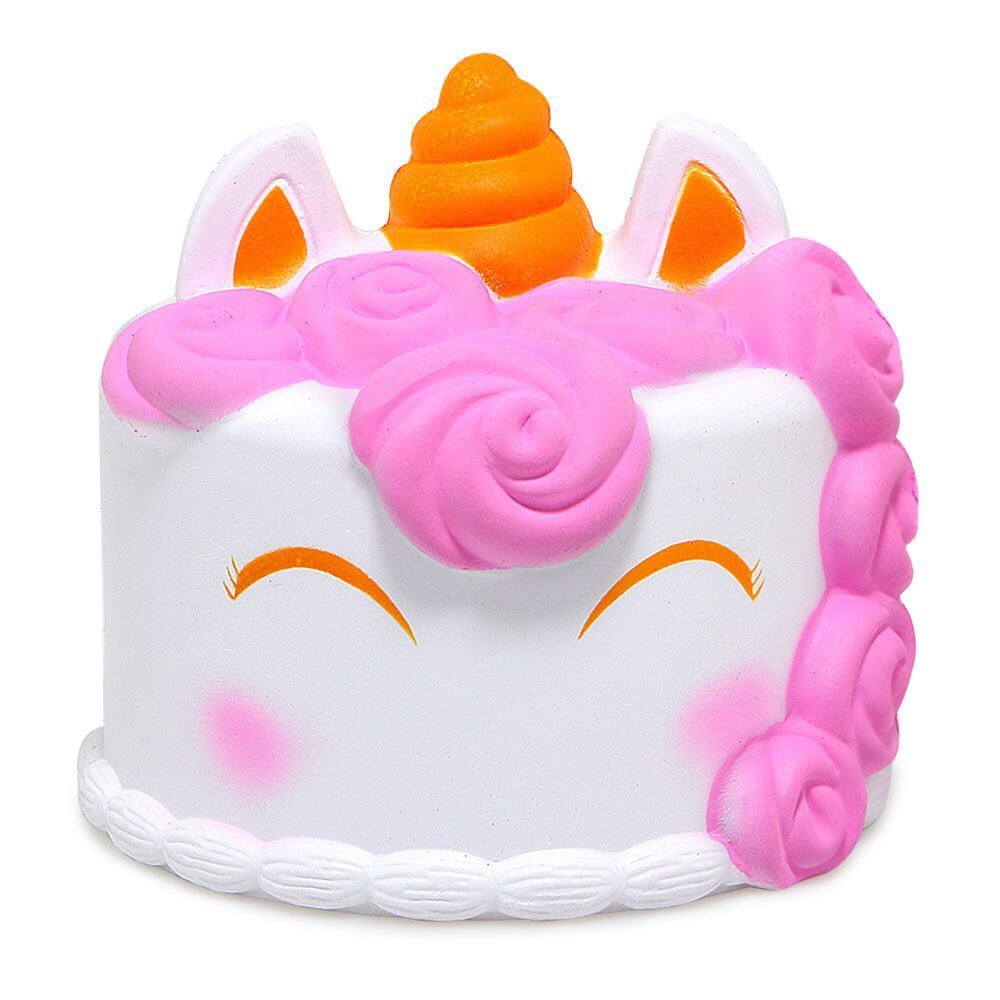 Squishy alimento simulado crema pastel de fresa comer jugar DIY húmedo suave rebote lento niños juguetes caseros pequeños