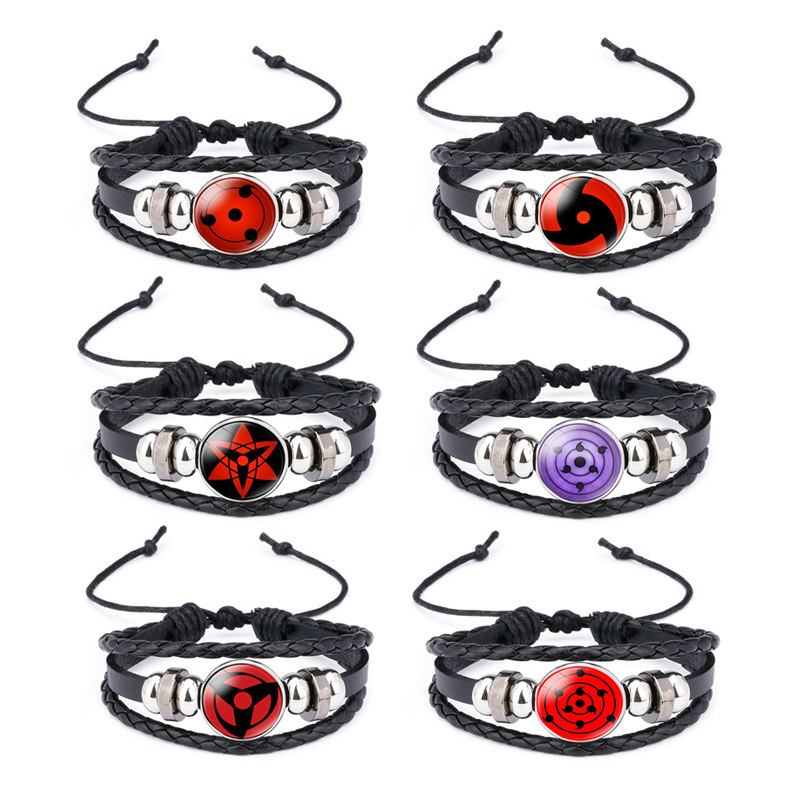 Japanese Animation Surrounding Naruto Gem Sasuke Kugouyu reincarnation writing reincarnation eye bracelet cowhide woven bracelet