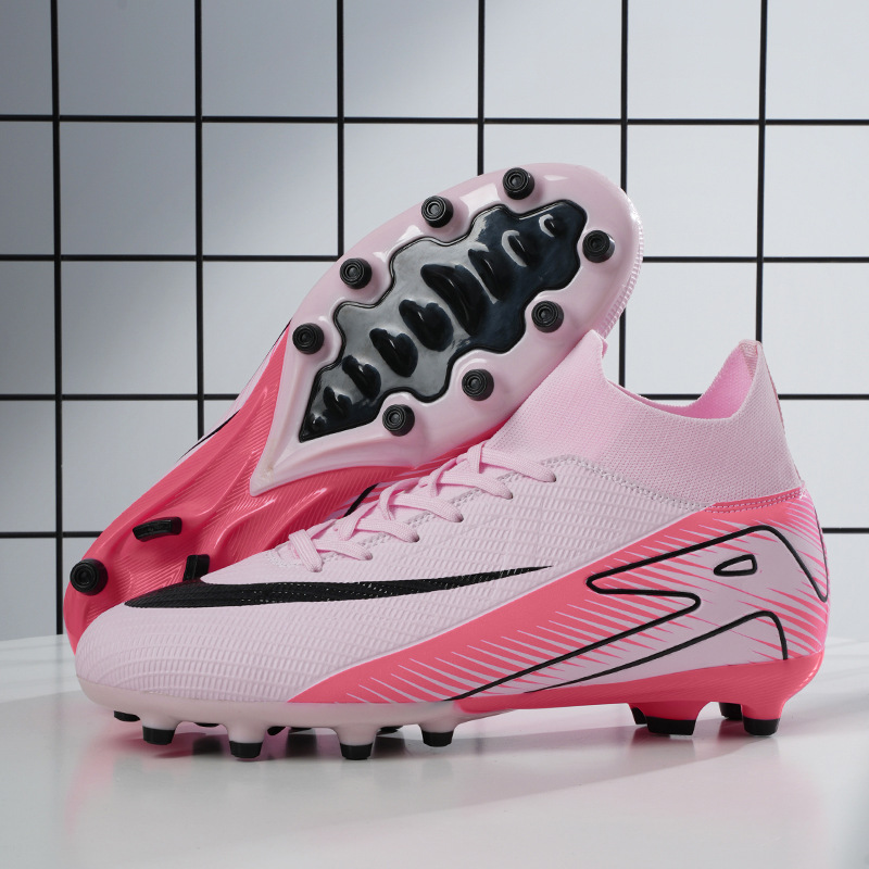 2025 nuevos zapatos de fútbol transfronterizos para hombres y mujeres AG clavos largos zapatos de entrenamiento antideslizantes juveniles de moda estudiantil