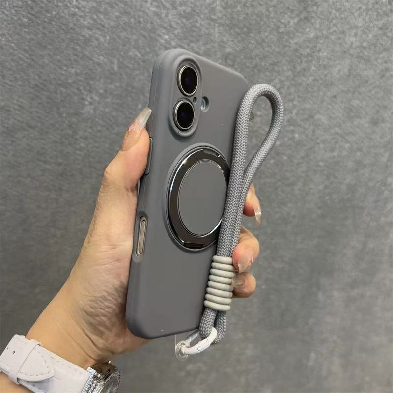 Soporte magnético 360 de color sólido simple para iPhone16ProMax/15 funda para teléfono móvil 13 Apple 14 cordón 16