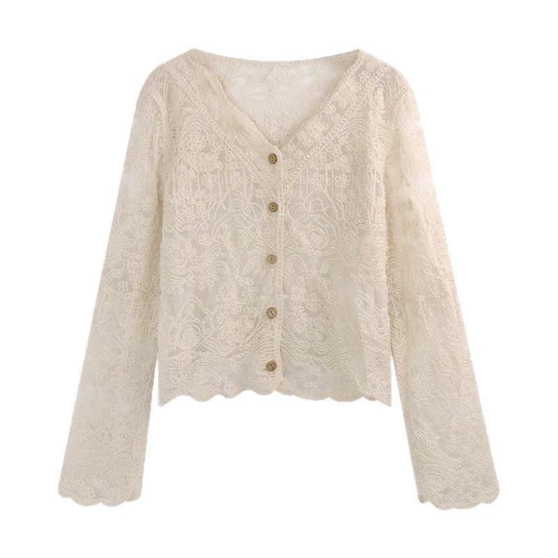 Sexy silk spring summer thin short cardigan
