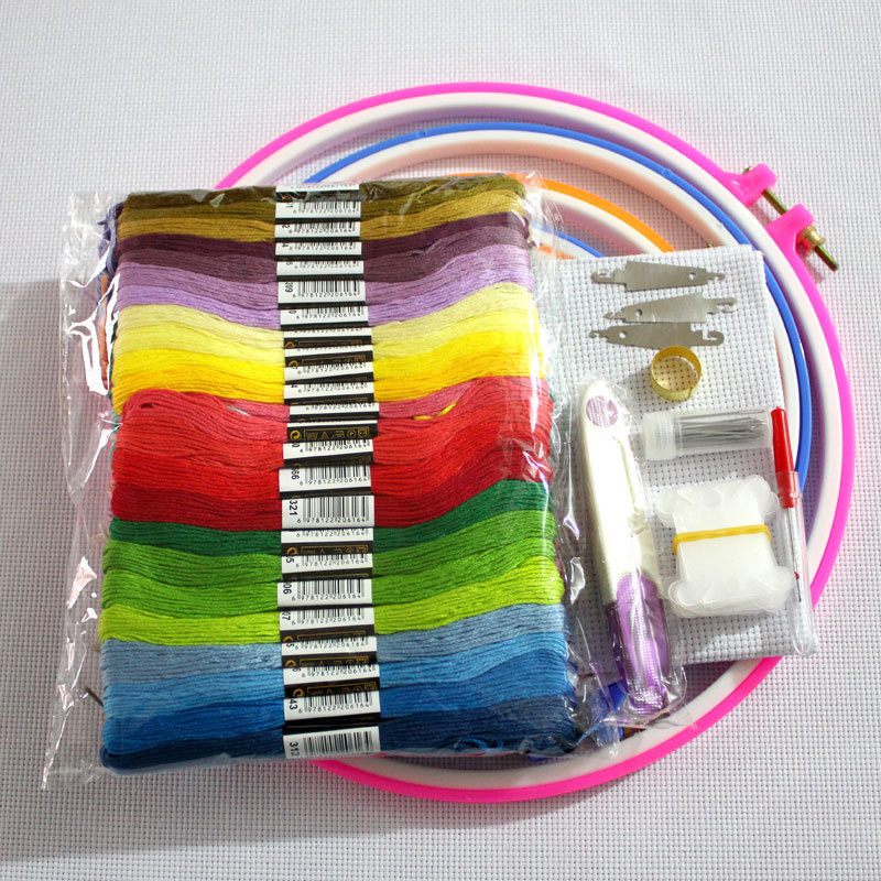 十字绣绣线 50色100色绣花线套装绣棚绣架十字绣线组合套装|ms