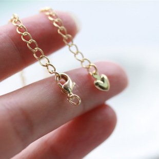 18K gold color retention plus long chain bracelet clasp lobster clasp with water drop tail chain extension chain diy jewelry accessories