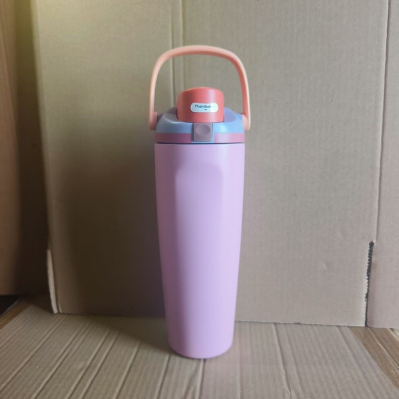 owala同款大容量30oz手提水果杯304不锈钢真空保温杯便携双饮吸管|undefined