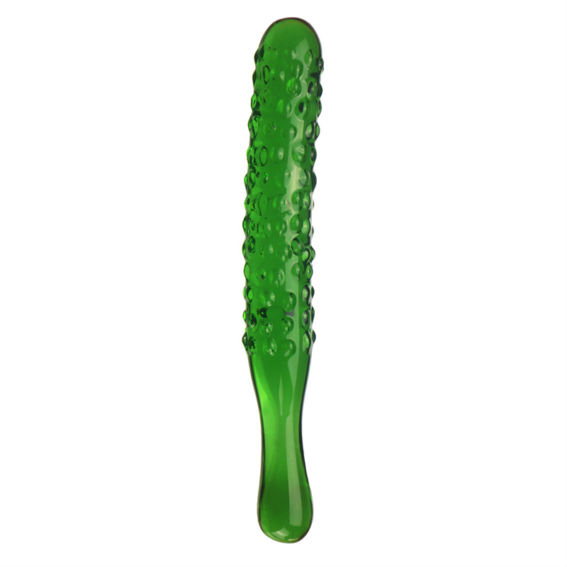 Gode en verre en forme de concombre vert, produit sexuel féminin, plug anal, masturbateur, jouet pour adulte_voghion.com