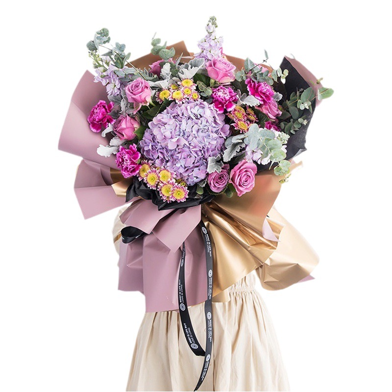 Bouquet dorado de dos colores papel de regalo de flores Bouya dorado ramo de papel cesta de flores papel decorativo material floral papel de regalo de flores