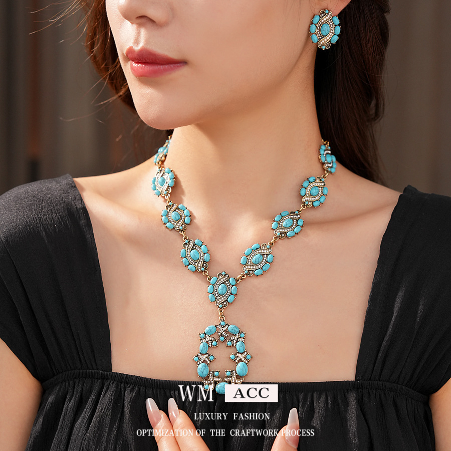 Medieval vintage diamantes elíptico conjunto retrógrado estilo palacio estilo de moda joyería universal temperamento nicho sentido de alta calidad